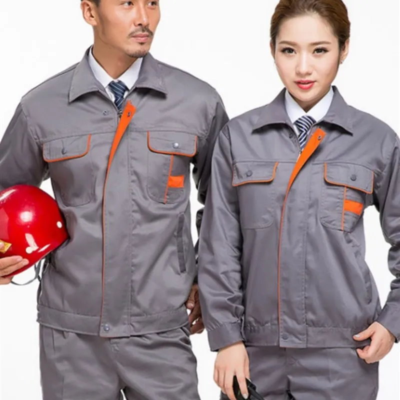 

Мужской рабочий костюм с длинным рукавом для весны и осени, устойчивый к пятнам, для офиса, удобный, дышащий, повседневный, модный, деловой