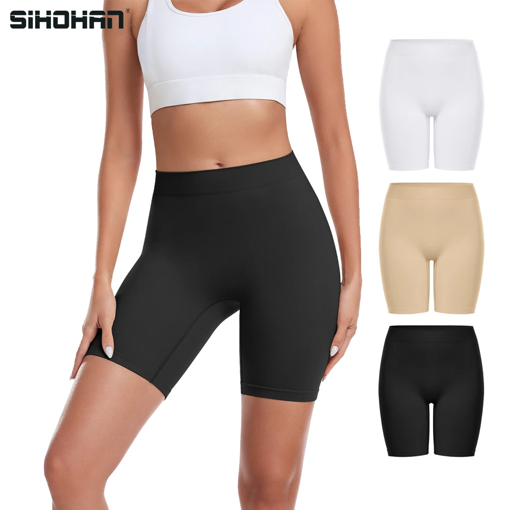 Slip Shorts for Women Long Boxer Briefs Anti Chafing Panties Seamless Smooth Workout Yoga Bike Safety Shorts for Under Dresses