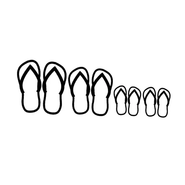 

16*5.9CM Flip Flop Family Beach Car Sticker Decal Waterproof Motorcycle Stickers Car Styling