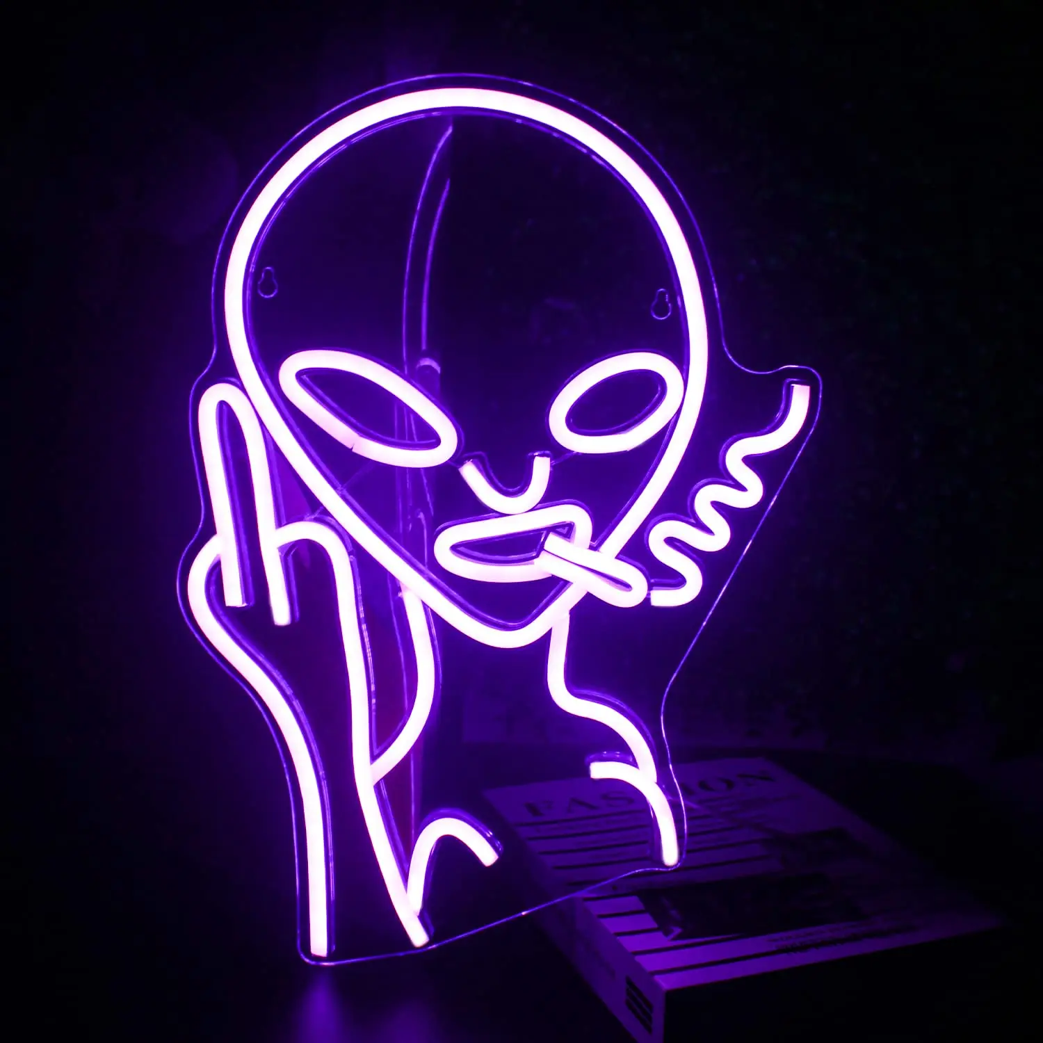 Neonowe lampki LED Alien, zielone dekoracje ścienne, gra, impreza hip-hopowa, dom dla nastolatków, oświetlenie sypialni, spersonalizowane anime, gry