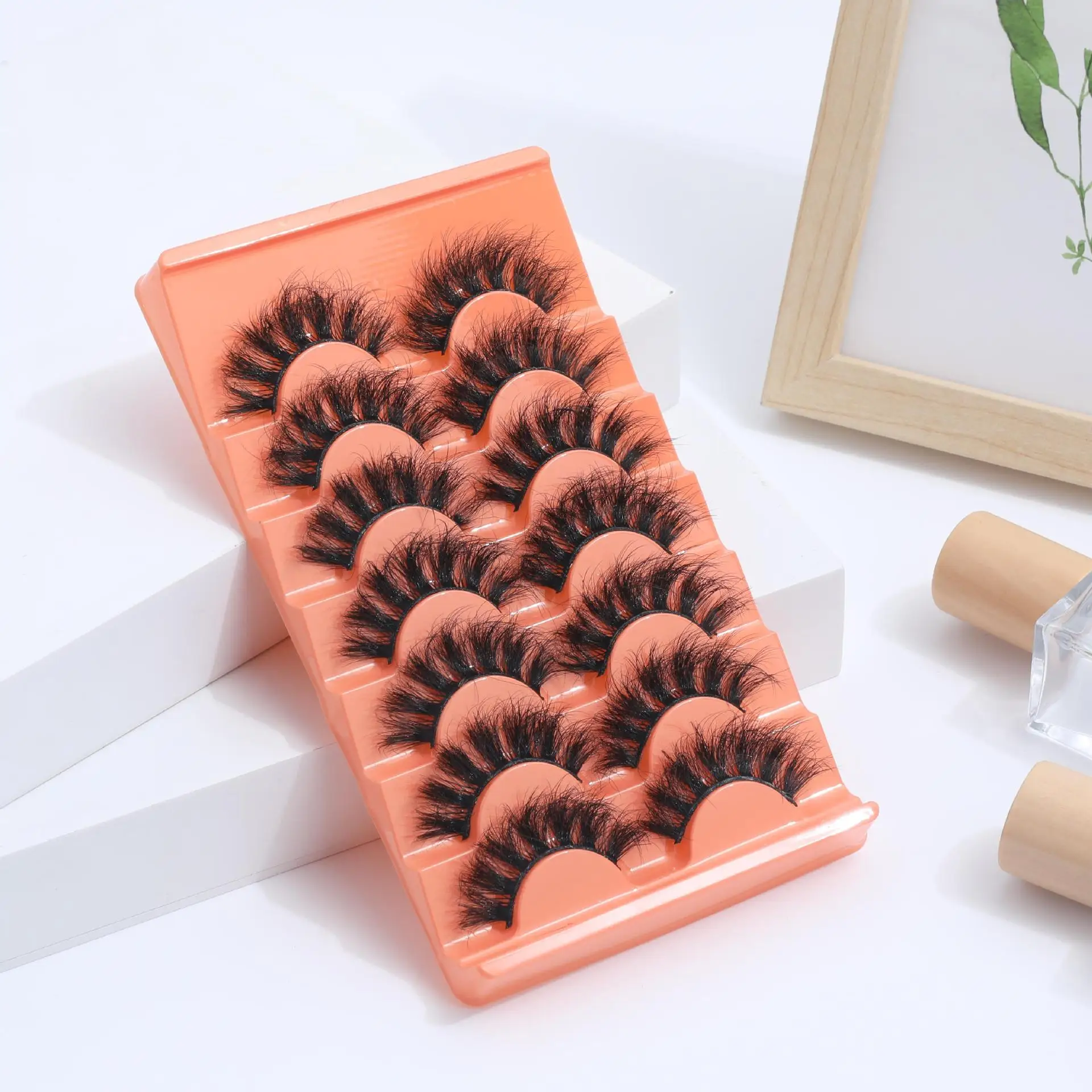 7 Pairs False Lashes False Eyelashes Full Wispy Lashes 8D Volume Curly Fake Eyelashes