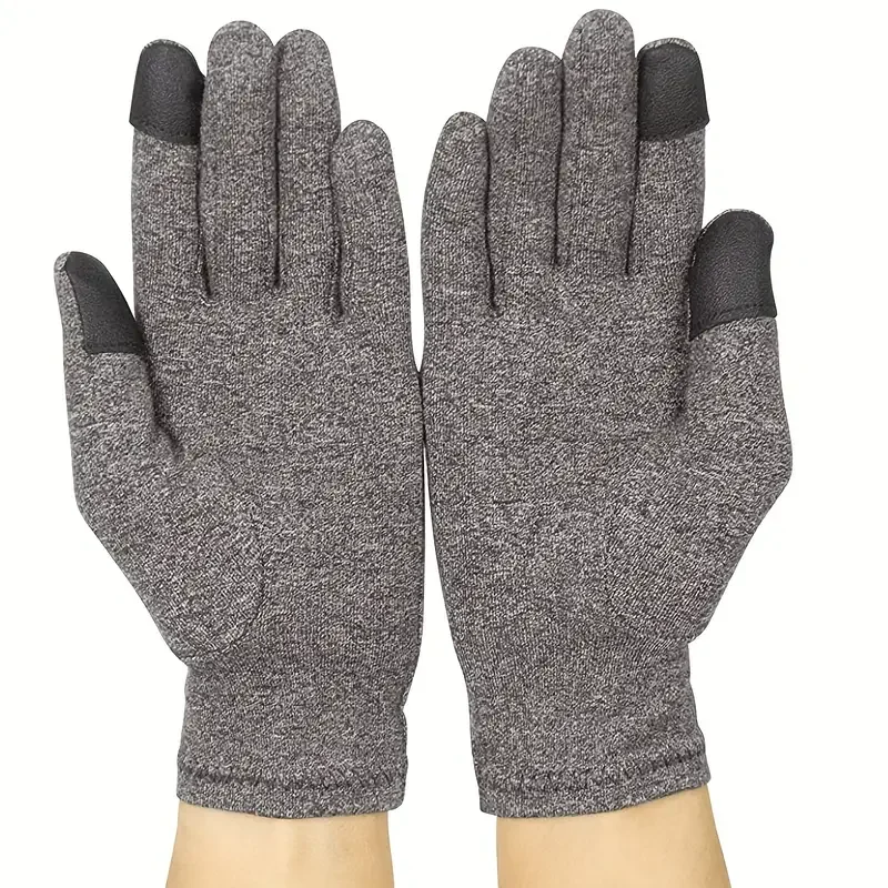1Pair Unisex Compression Arthritis Gloves, Touch Screen Full Finger Gloves, Compression Gloves, For Therapy, Rehabilitation
