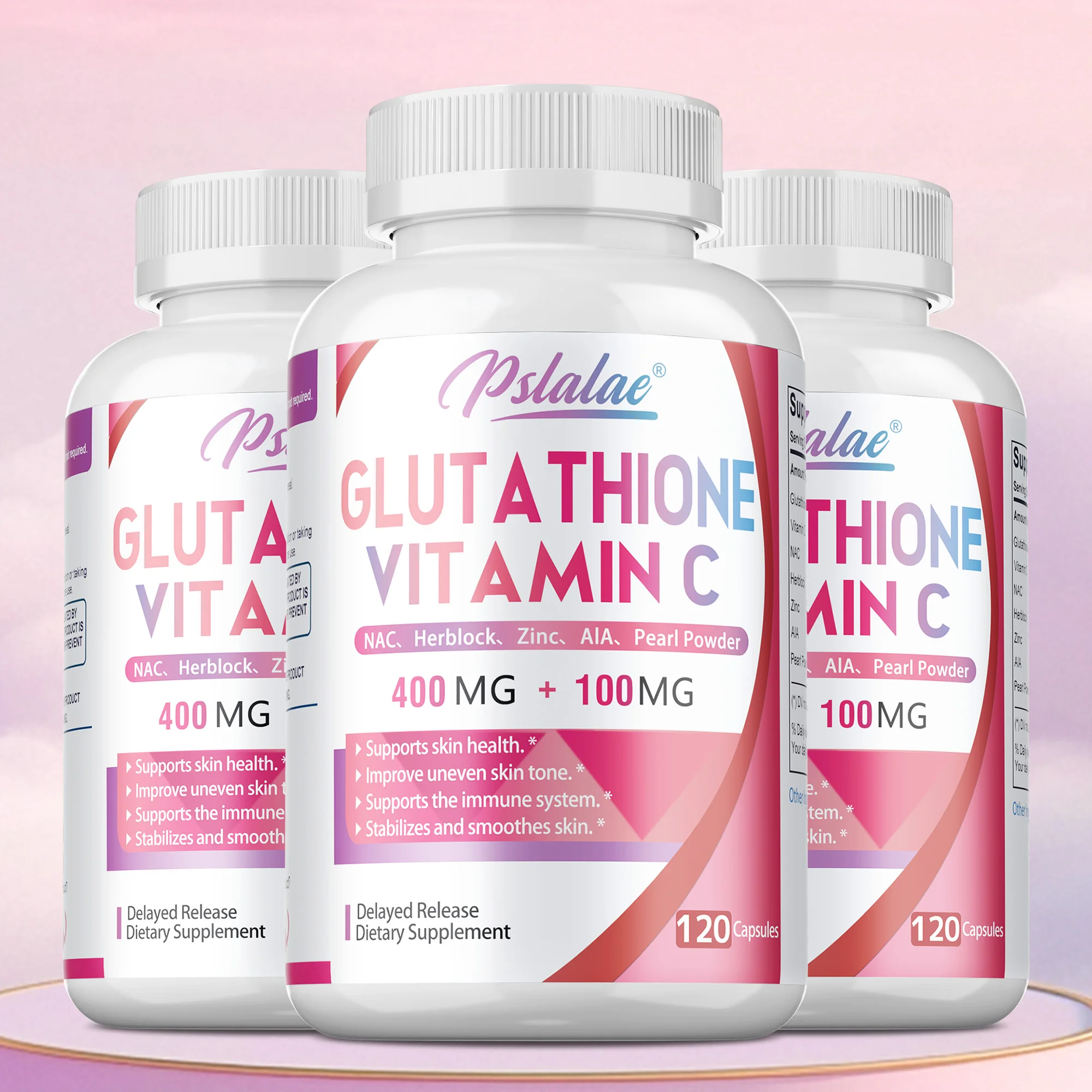 

Glutathione & Vitamin C Supplement - Whitening, Antioxidant, Improve Dull Skin Tone, Smooth and Firm Skin, Support Liver Health