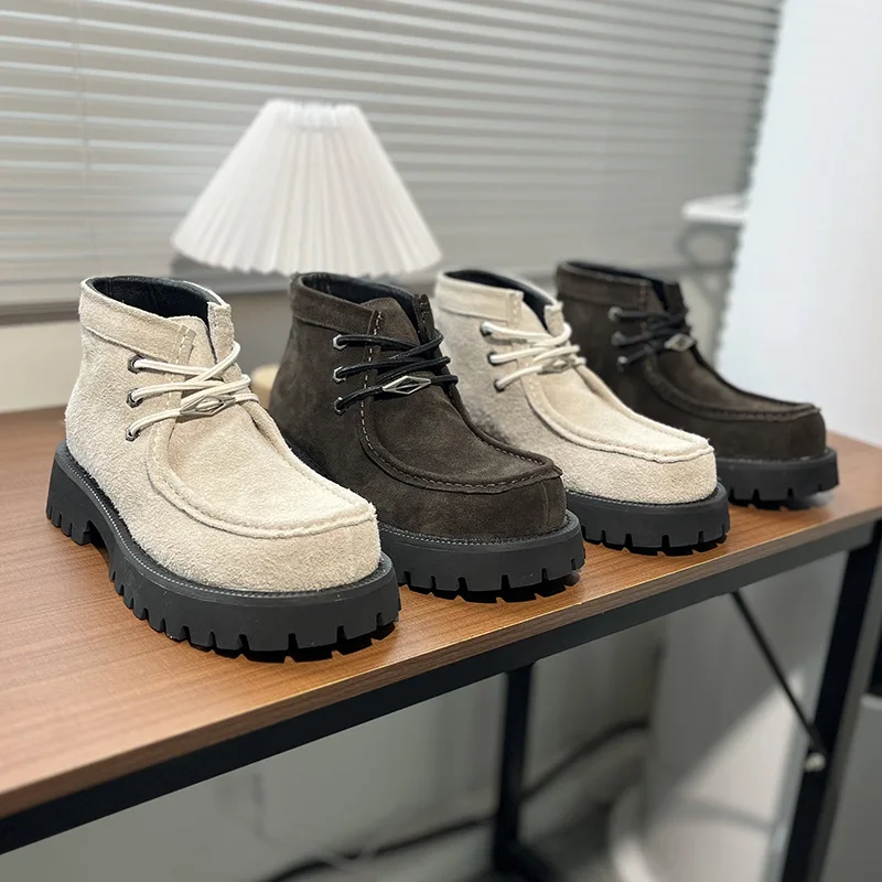 

Western Boots Man Platform Ankle Boots Design Shoes Brand High Quality Motorcycle Boots Casual Outdoor Botas Para Hombre 2025