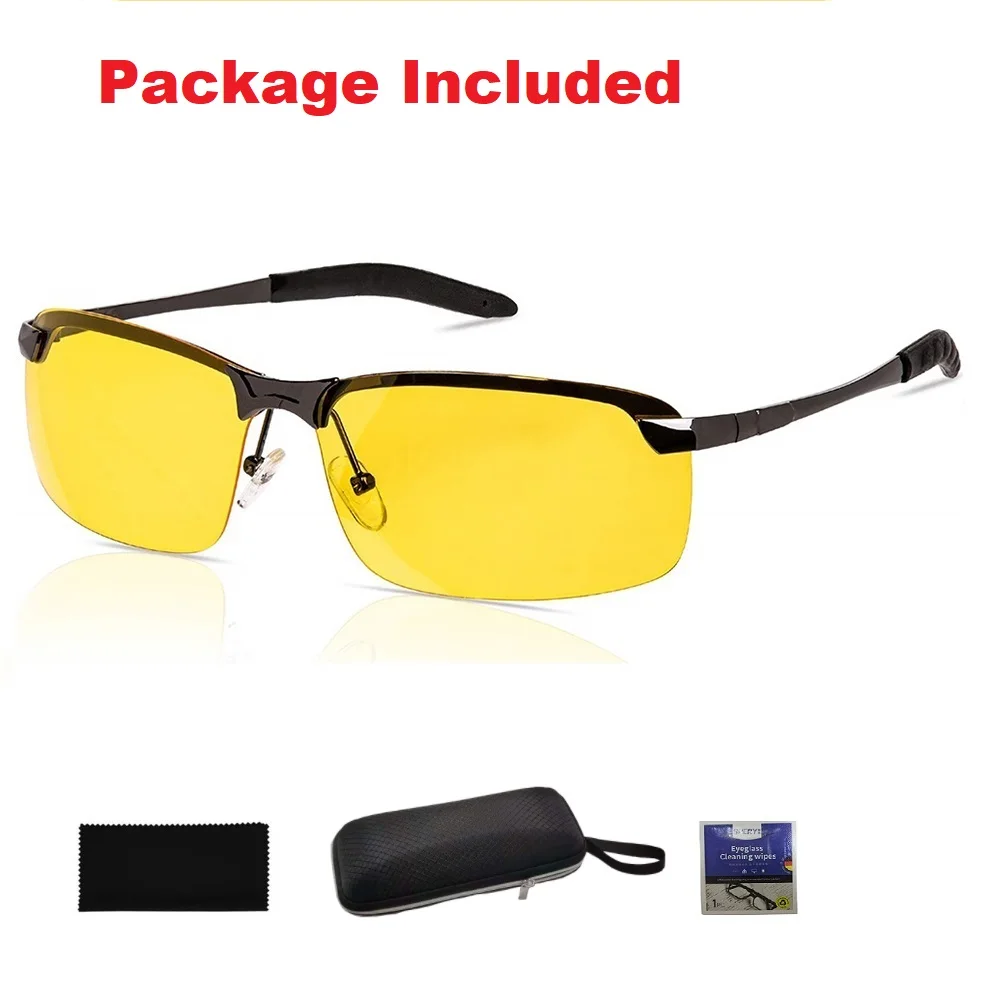 Polarized Night Driving Glasses Anti Glare Night time Glasses Eyeglasses Yellow Tinted UV400 Eye Protection Aviator glasses