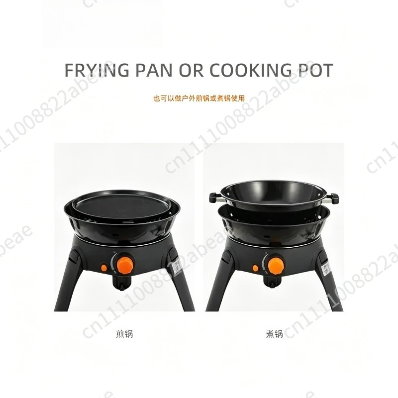 Outdoor Multi-function Gas Stove Camping Barbecue Grill 6-piece Set Folding