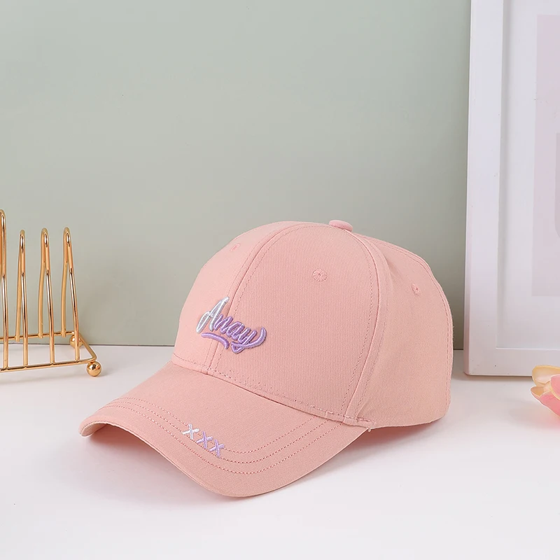 Bright embroidery AWAY three X five baseball caps simple fashion for women outdoor play outing photos
