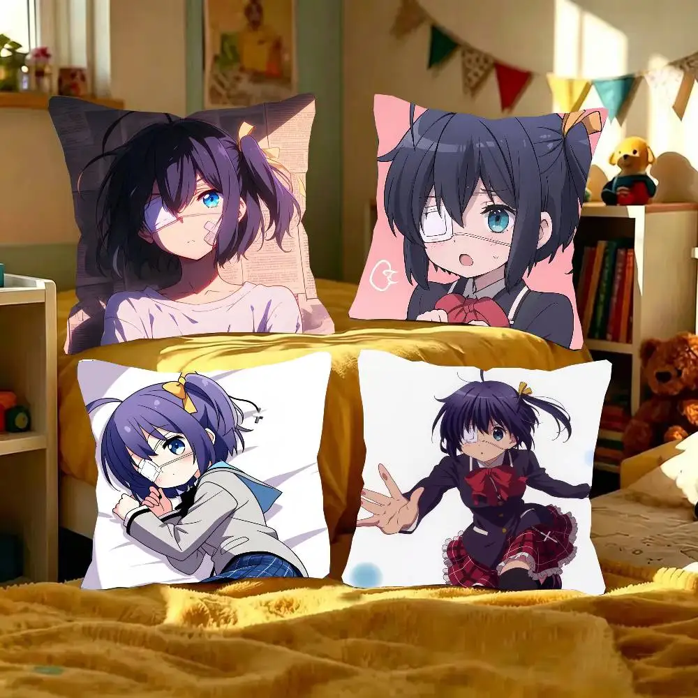 Rikka Takanashi Anime Take On Me Pillow Case Fashion Square Pillowcase Bedroom Sofa Room Ins Decoration Leisure
