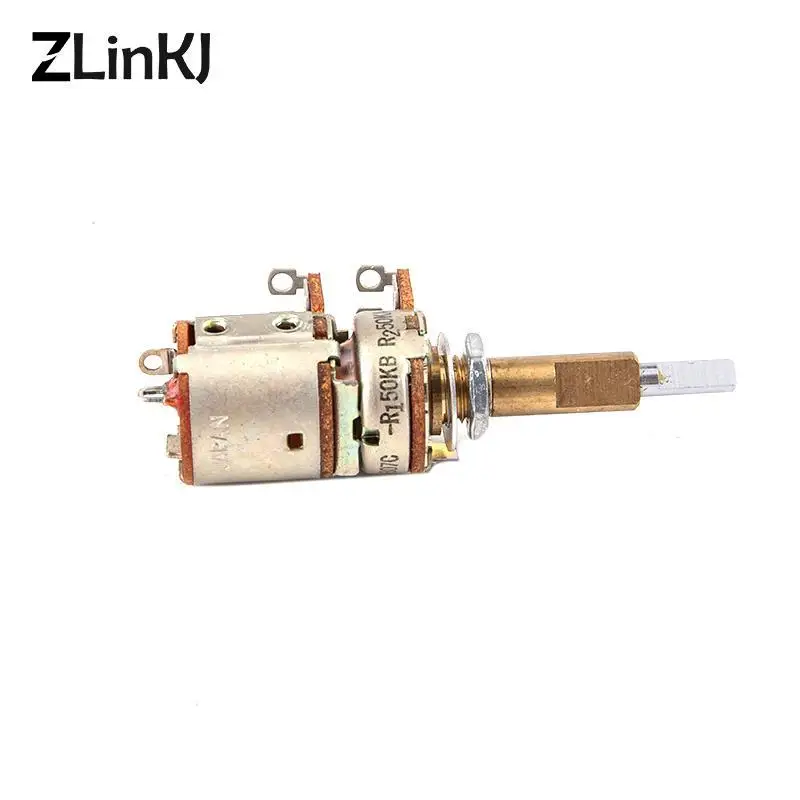 

16type Double Shaft Potentiometer With Switch A50K B50K Shaft Length 30mm