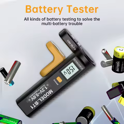 BT-1 Digital Battery Tester LCD Display 9V/1.5V/AA/AAA Battery Capacity Tester Button Cell Volt Checker Universal Battery Tester