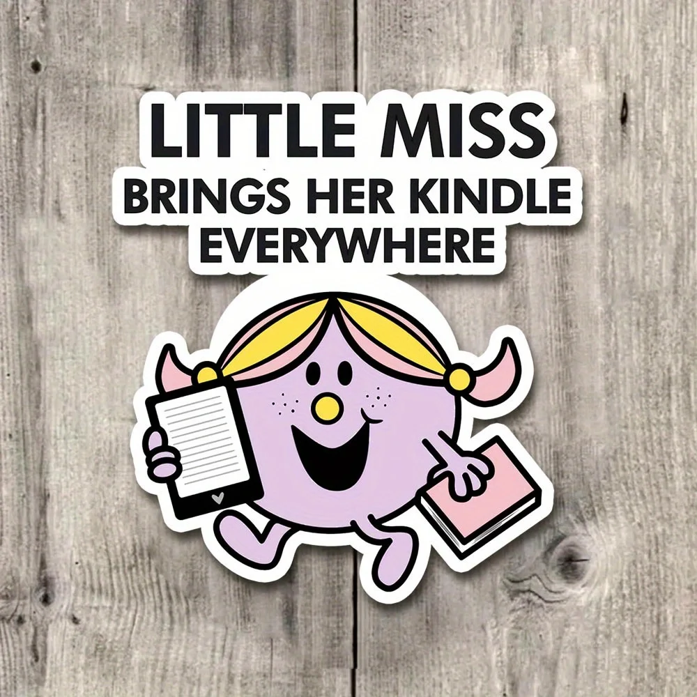 A Miss Kindle Lovers Sticker - Glossy Surface Vinyl Sticker for Laptops, Cups, Phone Cases and Laptops - Reusable, High Quality