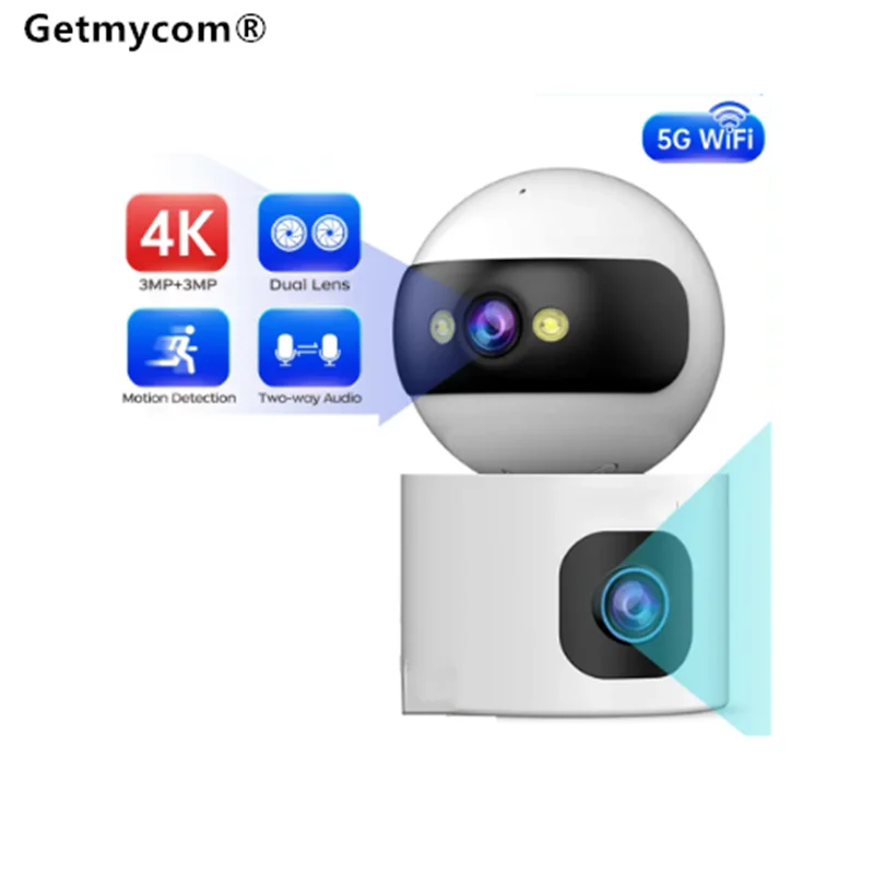 4K IP Camera 5G WiFi Dual Lens Smart Home Auto Tracking CCTV Camera Wireless Surveillance Camera Security Baby Monitor