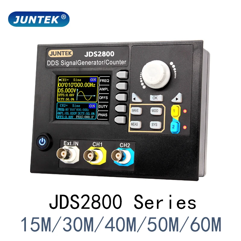 Juntek Jds2800 15m40m60m Dds Função Gerador de Sinal Controle Digital Medidor de Freqüência de Canal Duplo Gerador de Forma de Onda Arbitrária