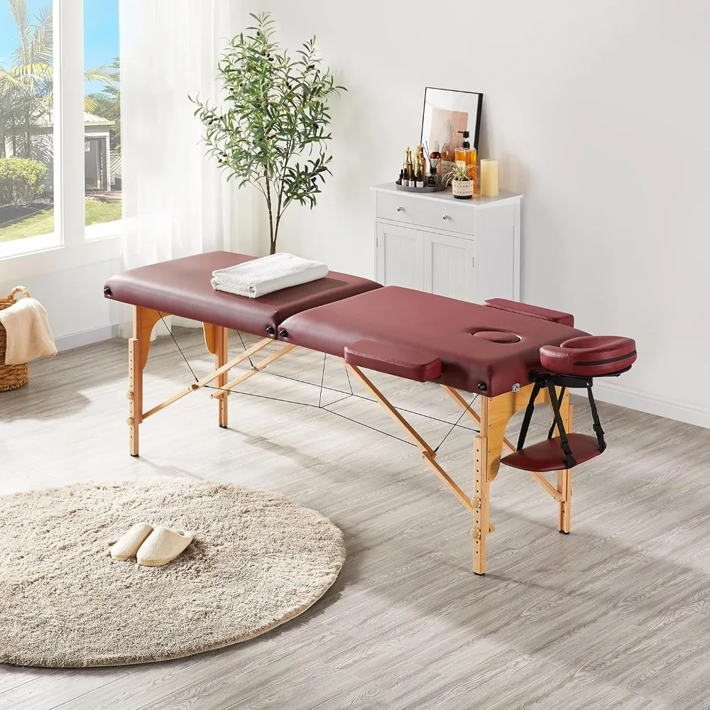 Topeakmart-Mesa De Massagem Portátil, Spa Therapy Bed, Mesa De Tratamento Dobrável, Altura Ajustável Salon Bed, 84