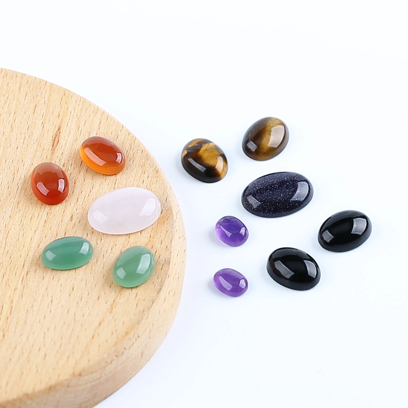 5PCS Natural Stone Oval Cabochon Lot, Gemstone Flackback Cabochon, Loose Gemstone for Jewelry Making,Customized Size