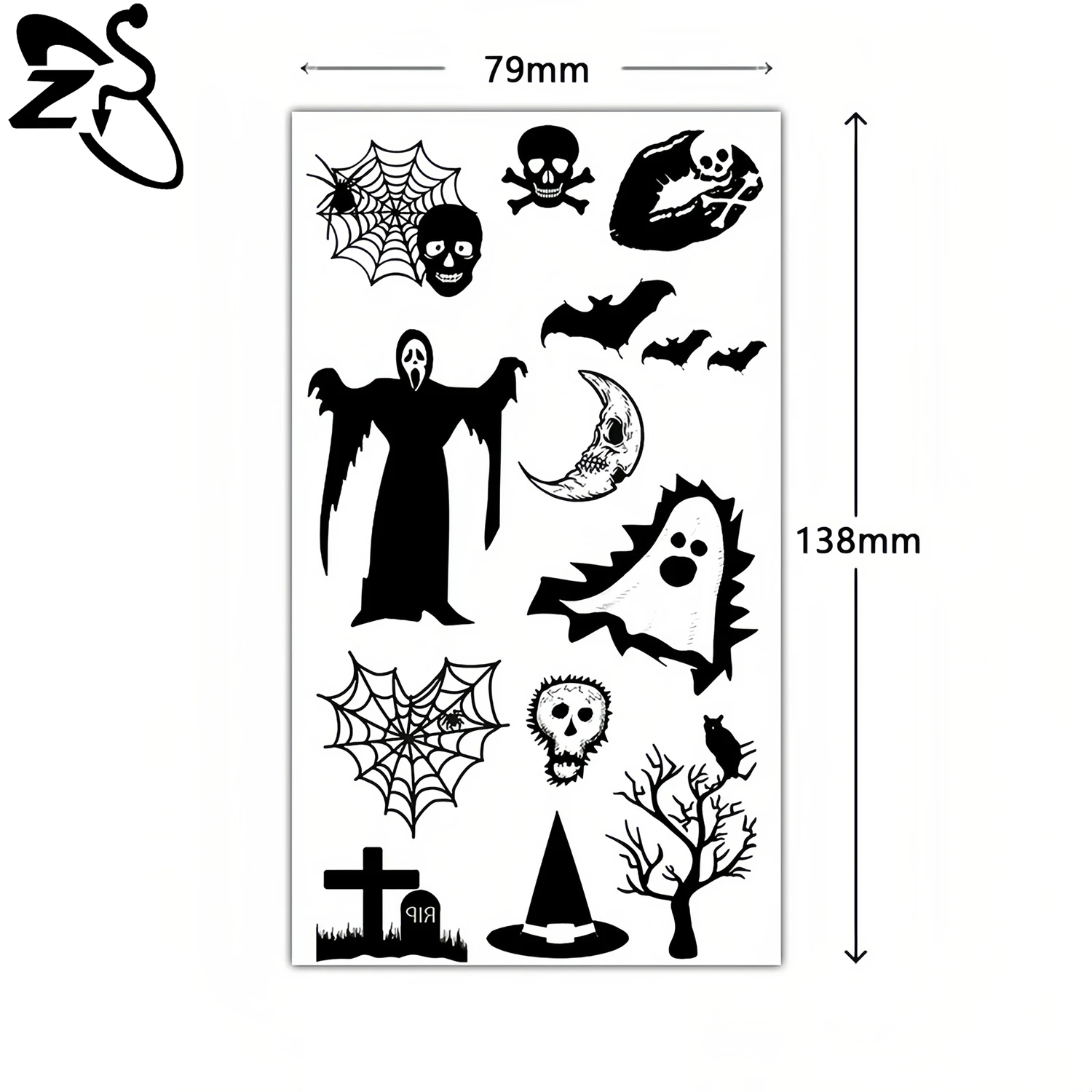 ZS 1 PC Tato Temporer Lucu Anak-anak Unisex Dekorasi Wajah Riasan Laba-laba Labu Hantu DIY Stiker Wajah Tubuh Hadiah Halloween