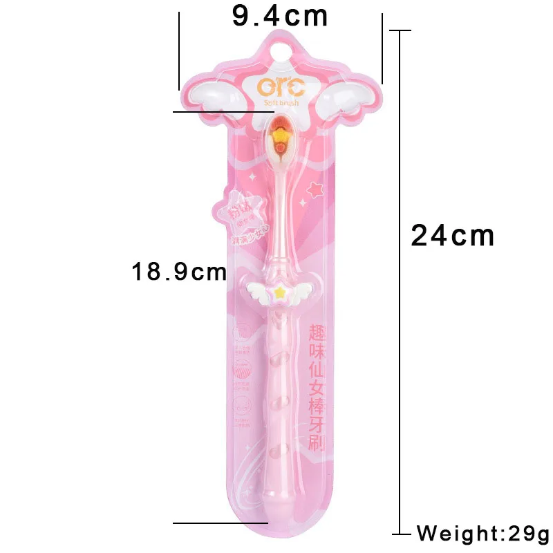 New Pink Stars And Wings Toothbrush For Women Adult Sweet Style Wide Head Soft Fur Premium Dental Care Tool Home Edition