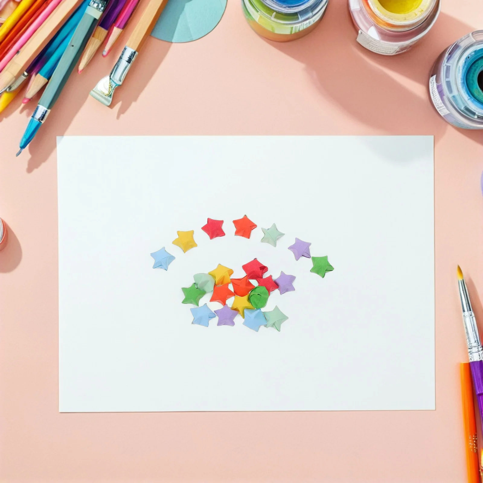 4050Pcs Large Paper Stars Origami Set Gradient Color Double Sided Strips for Christmas Decor Activities Handmade