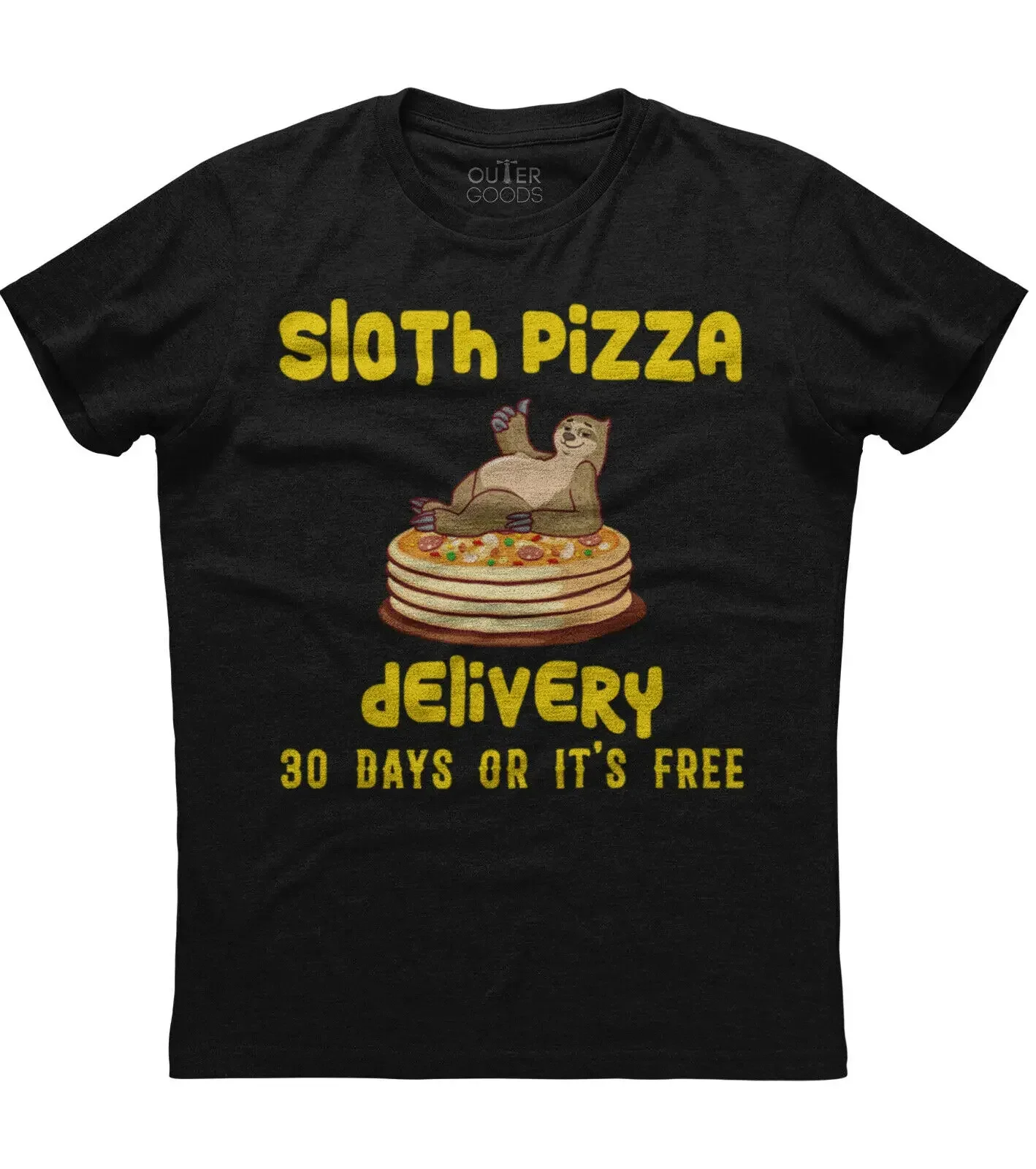 Sloth Pizza Delivery. Funny Graphic Phrase T-Shirt. Summer Cotton O-Neck Short Sleeve Mens T Shirt New S-3XL