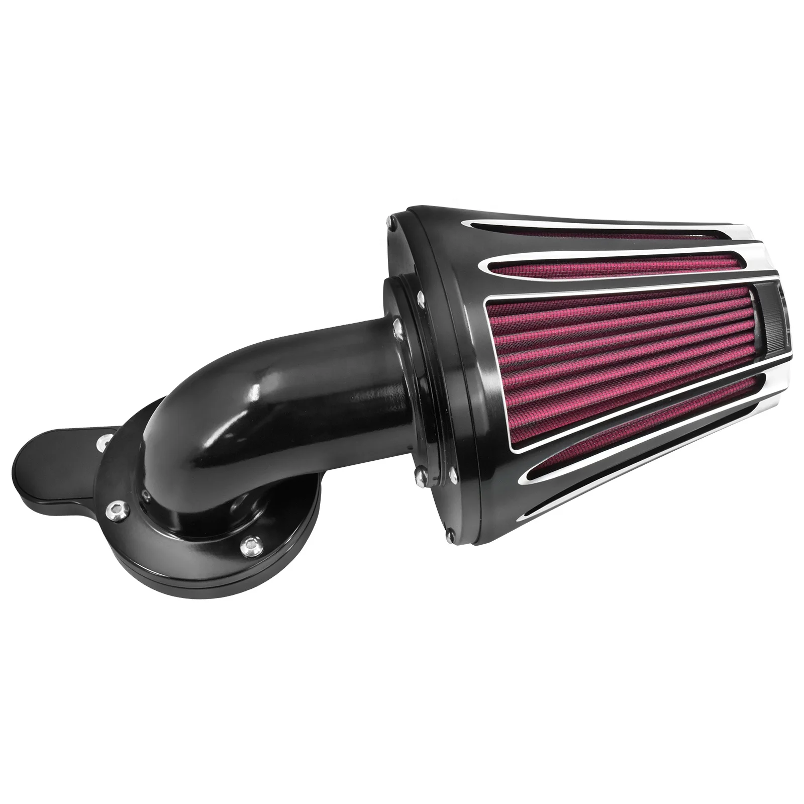 

STLF Motorcycle Black Sucker Air Cleaner Filter Aluminum for Dyna Softail Touring Sportster XL 883 1200 Fat Boy