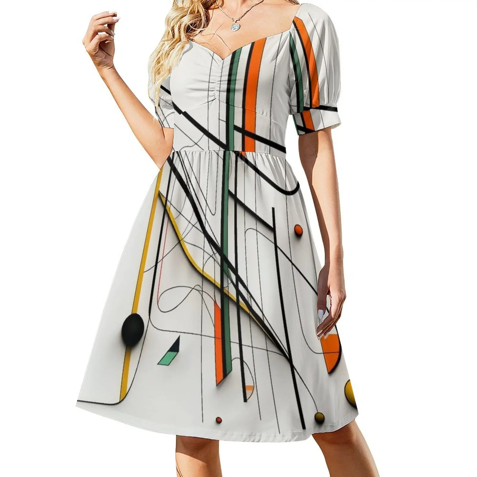 

Musical Abstractions: Creating Illusions of Symphonic Niceties Short-Sleeved Dress summer dress daily