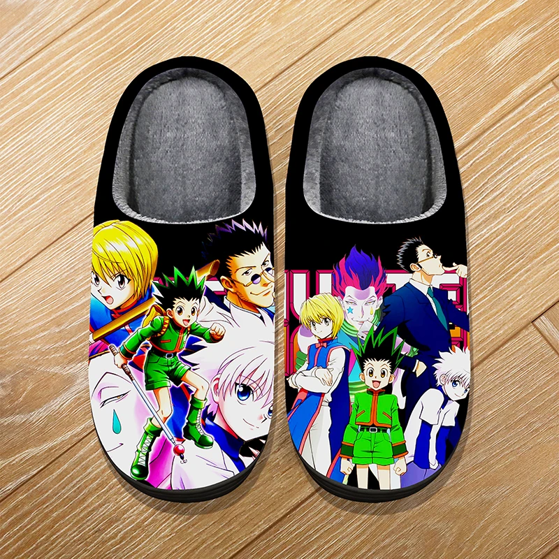 

Custom Size Winter Home Warm Cartoon Slippers For Adult Kids Anime HUNTER×HUNTER Cosplay Indoor Cute Slippers