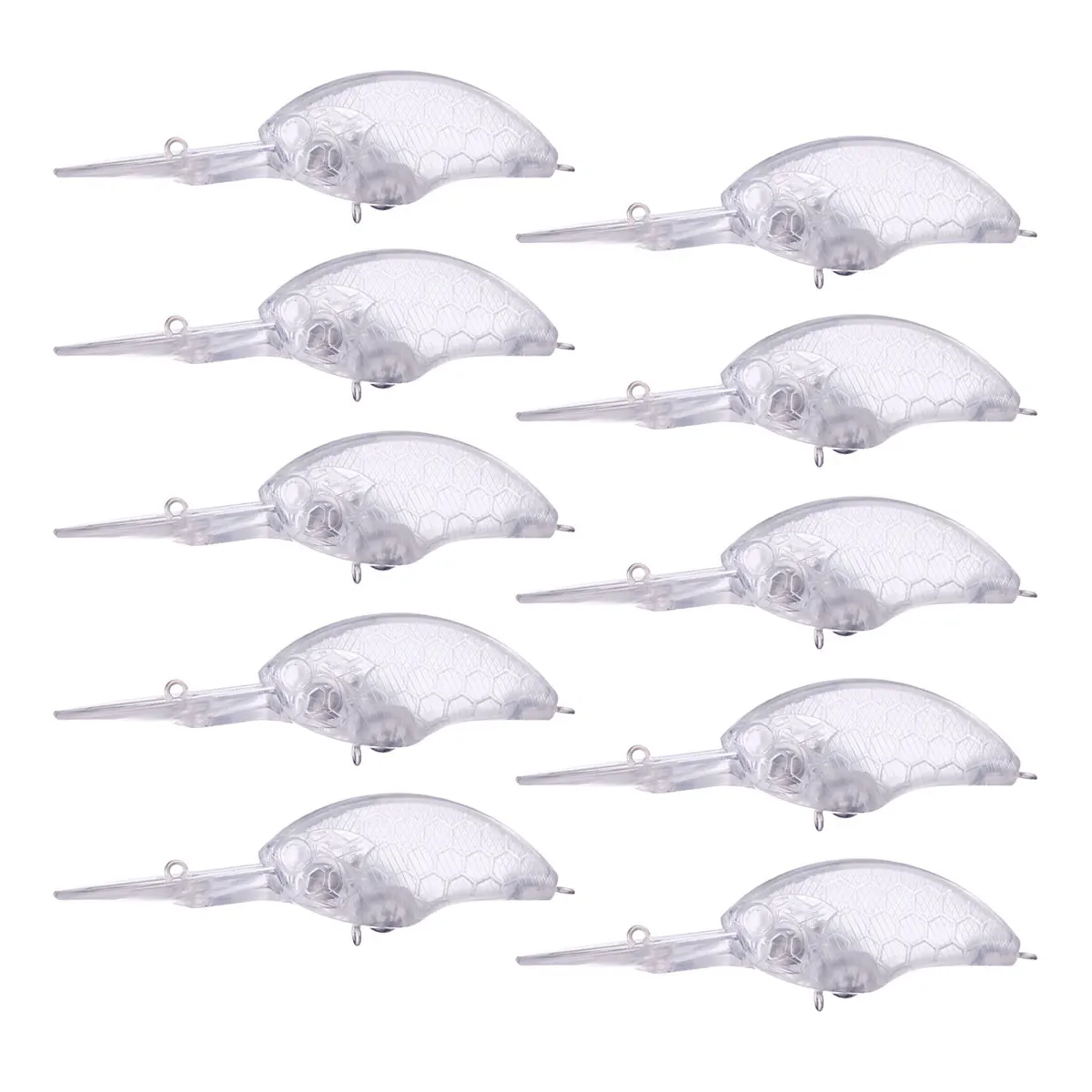 10pcs Unpainted Deep Diver Crankbait 9cm 10g, DIY Blank Floating Wobbler, Long Lip Hard Bait for Bass Pike Fishing Tackle