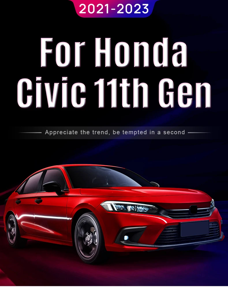 Für Honda Civic 11. Generation 2021 2022 2023 ABS-Kunststoff Mittelkonsole Armlehnen-Aufbewahrungsbox Organizer Ablage Dekorationszubehör – Detail 1