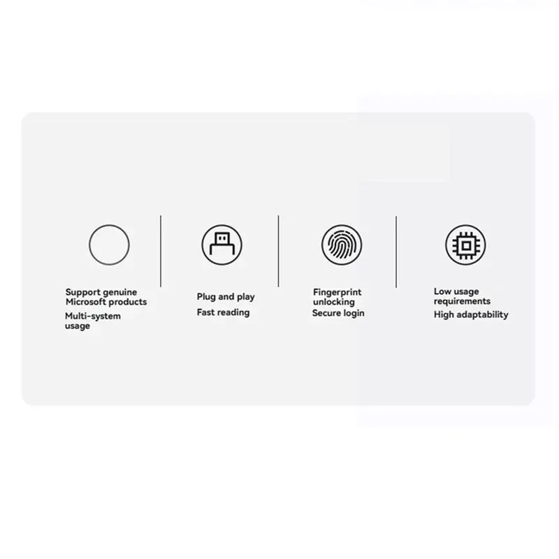 Hot Selling-Biometric Fingerprint Login USB Reader Scanner For Windows 10 11 Hello Module Biometrics Security Key Safe
