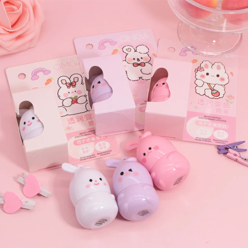 أرنب تغيير لون أحمر الشفاه غير عصا كوب هلام أحمر الشفاه ترطيب ترطيب تغيير لون الشفاه بلسم تغيير دافئ بلسم الشفاه #2