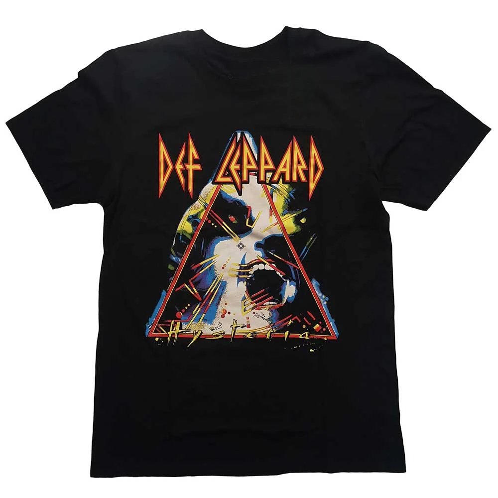 Camiseta Hysteria Def Leppard Band, camiseta gráfica de algodão, masculina, feminina, verão, streetwear, top