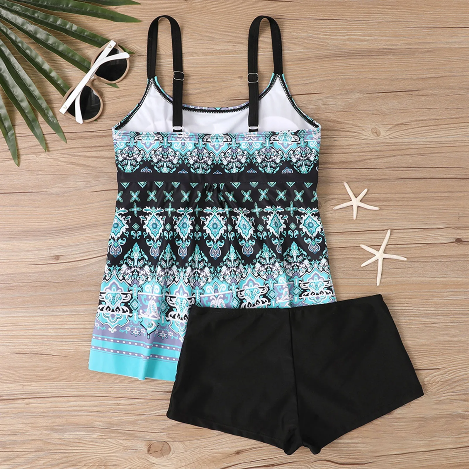 

Женский купальник больших размеров: бикини, танкини, комплект с цифровым принтом, регулируемые бретели, раздельный купальный костюм, богемный стиль для отпуска