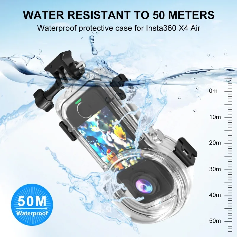 

For Insta360 X4 Air 50m Waterproof Sealed Diving Case