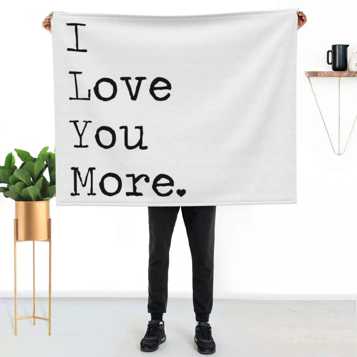 

I Love You More Throw Blanket Cozy Napping Blanket Gift for Mom Dad