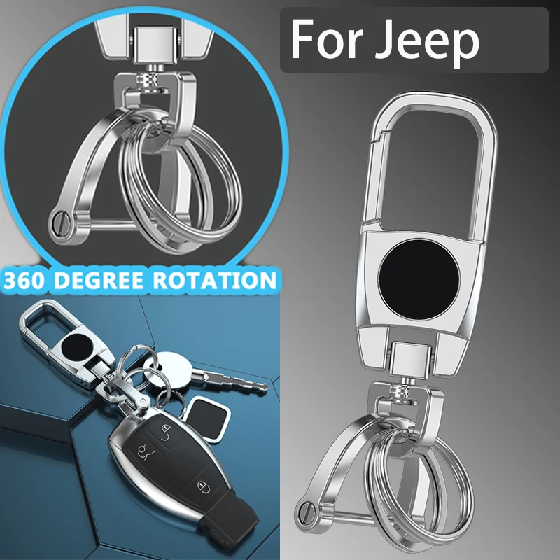 

High Quality Simplicity Waist Hanging Creative Three Ring Metal Men's Keychain For JEEP Grand Cherokee WK WK2 KJ KK KL XK