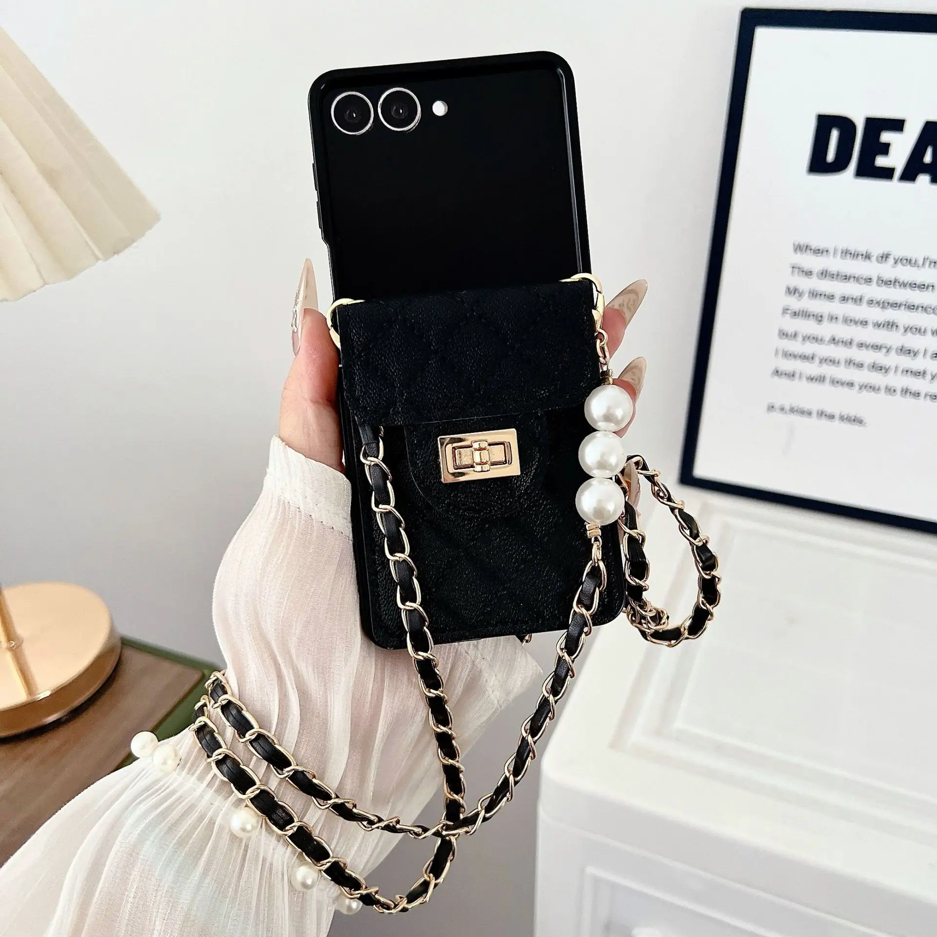 Mini Bag Card Holder Phone Case for Samsung Galaxy Z Flip 7 6 5 4 Protective Back Cover for ZFlip5 ZFlip6 ZFlip7 Case Shell