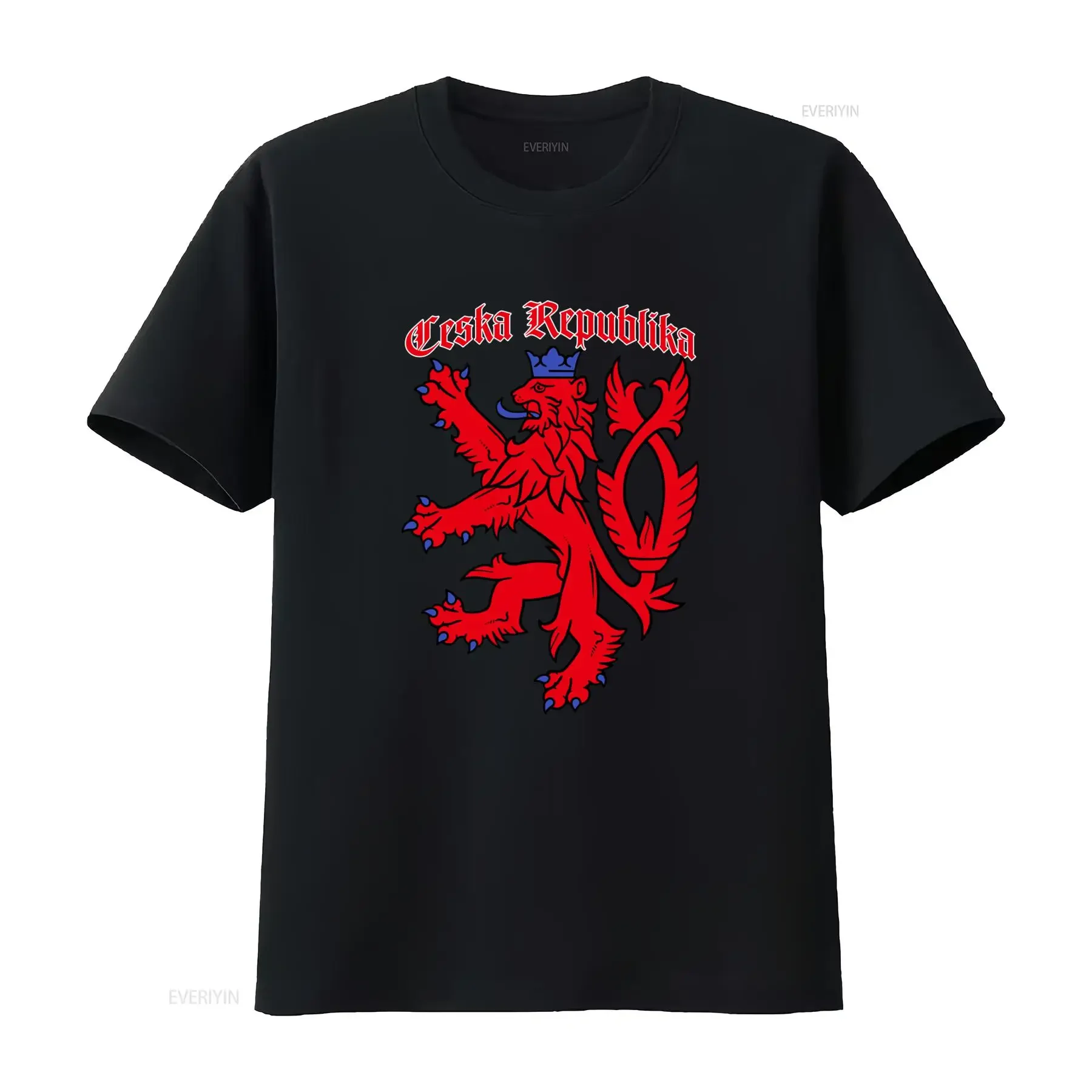 Ceska Republika Czech Republic T Shirt Red Lion with Crown Design Patriotic National Symbol Print vintage Washed Stylish Soft