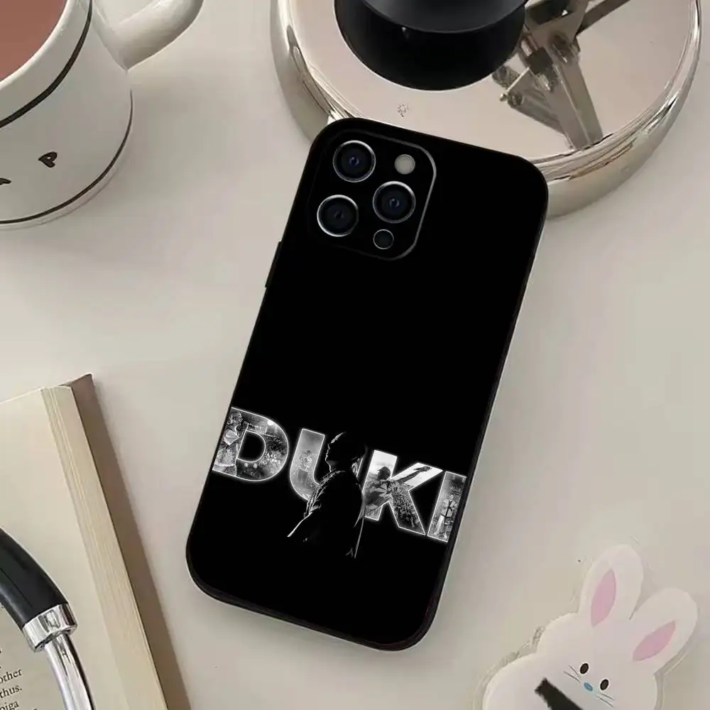 حافظة هاتف سنجر دي دوكي لهاتف آيفون 17,16,15,14,13,12,11 بلس، برو ماكس، XS، غطاء أسود من السيليكون الناعم