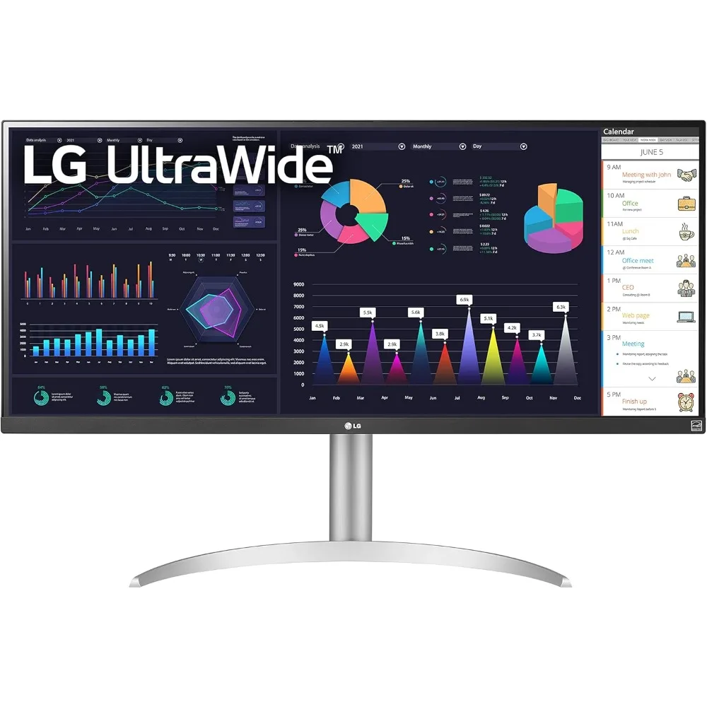 

34WQ650-W 34 Inch 21:9 UltraWide Full HD (2560 x 1080) 100Hz IPS Monitor, 100Hz Refresh Rate with RGB 99% Color Gamut