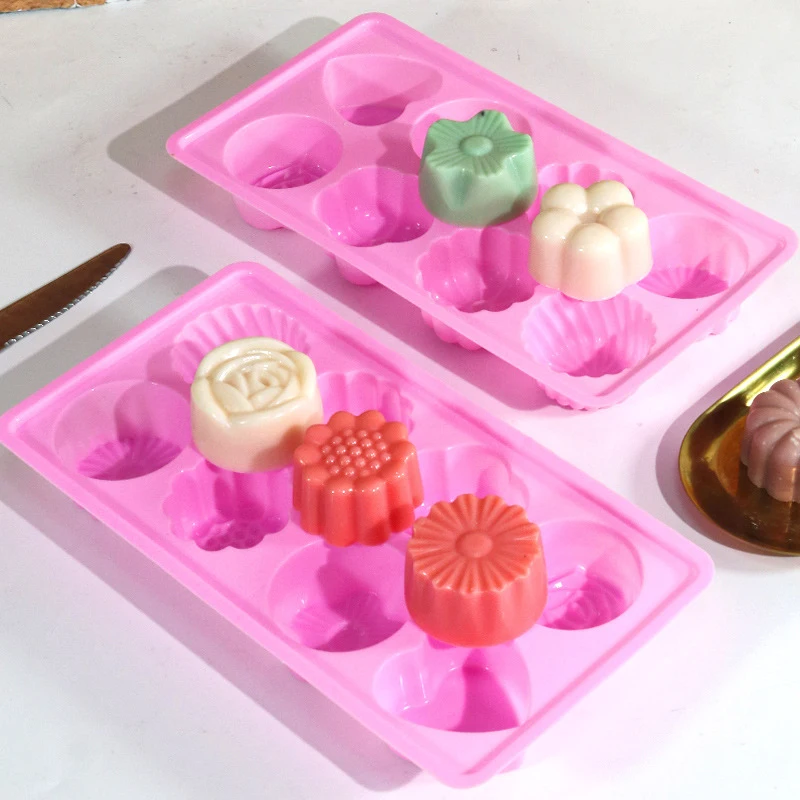 8 Cavity Silica gel Mold, Kitchen Supplies Cupcake Jelly Candy Decoration DIY Baking Tools, Flowers Reusable Silicone Cake Mold