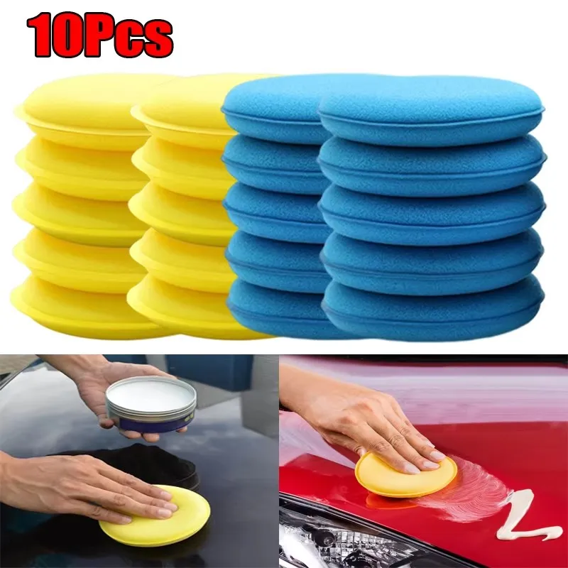 5/10 unidades de esponjas aplicadoras de espuma para encerar y pulir coches, almohadillas de lavado de detalles, esponja suave para encerar, accesorios de limpieza, herramienta de limpieza de coches