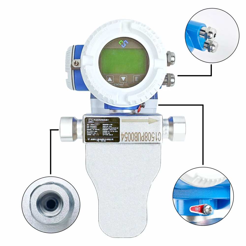 Colisen P Series U-Shaped Digital Coriolis Mass Flow Meter DN15 Air/Gas High Accuracy Stainless Steel Chemical Industry OEM