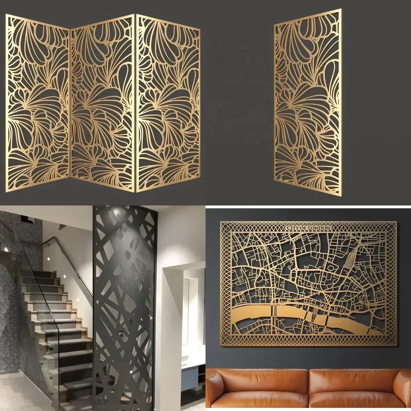 Privacy Folding Aluminum Metal Screen for Living Room Decoration