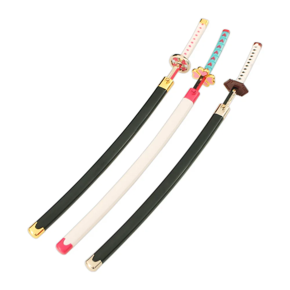 Épée de Catapulte en Métal de 26cm, Modèle de Démon Salyer Tomioka Giyuu, Figurine d'Arme Tsuyuri oke ao Katana oke roji Mitsuri, Jouets à Lame, Cadeaux