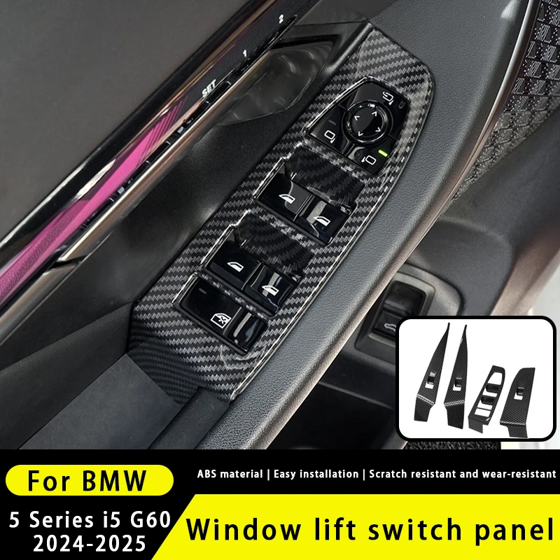 

For BMW 5 Series i5 G60 2024-2025 LHD Car Door Window Lifting Switch Panel Frame Trim Sticker Car Door Button Frame Trim Cover