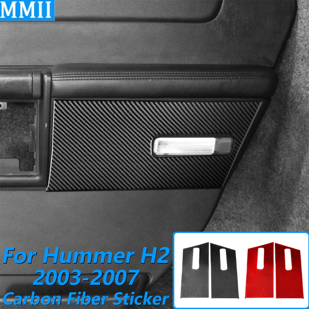 

For Hummer H2 2003-2007 Carbon Rear Inner Door Welcome Light Lamp Panel Trim Cover Car Accessories Interior Decoration Sticker