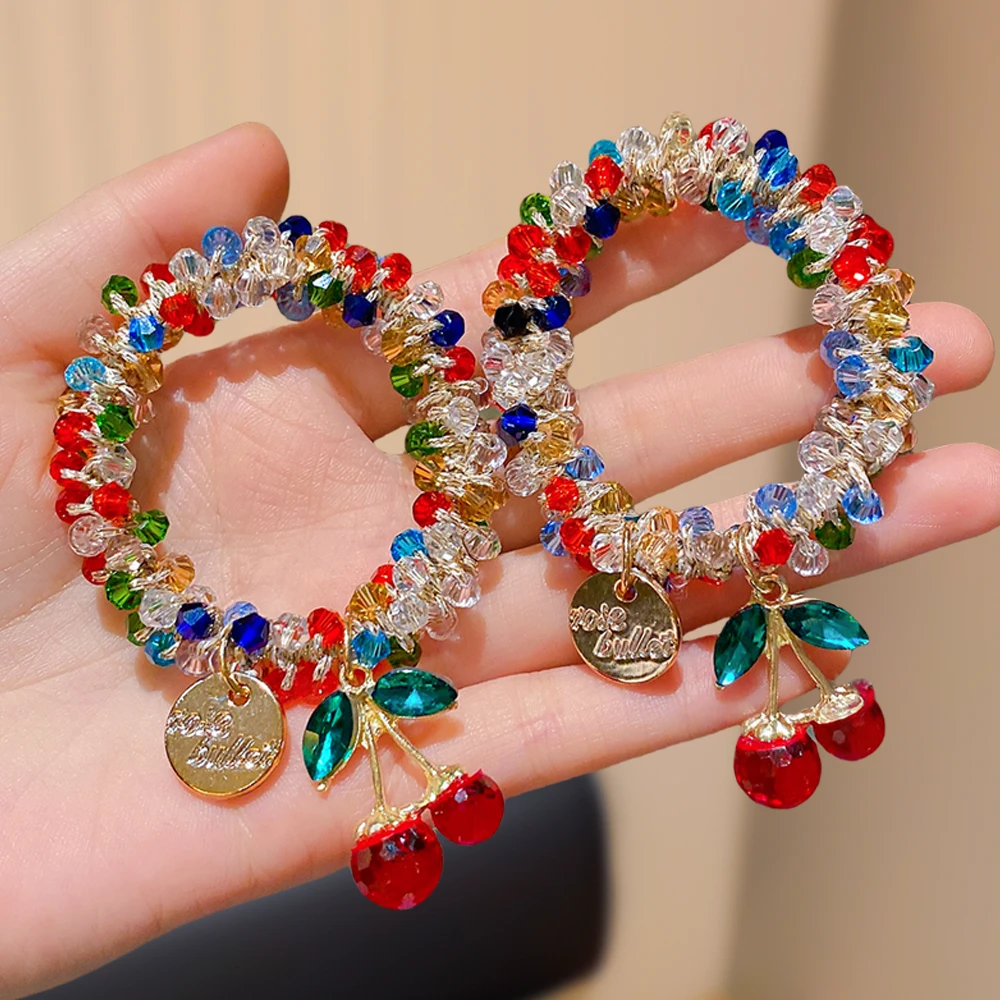 ربطات شعر على شكل كرز متعددة الألوان ثلاثية الأبعاد هدية لطيفة للفتيات تصميم نابض بالحياة مثالية لتصفيف الشعر اليومي وإكسسوارات الموضة