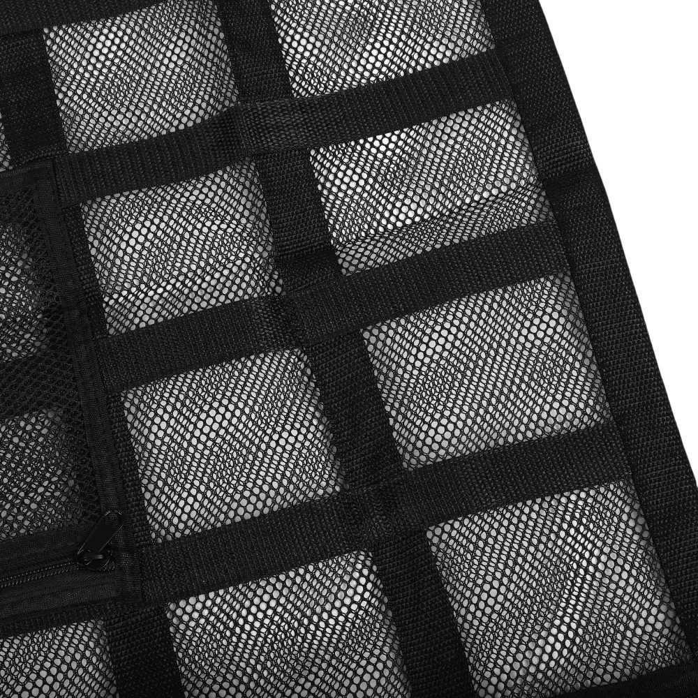 Double-Layer Mesh Car Ceiling Cargo Net Zipper Closure Breathable Mesh Roof Storage Mesh Organizer Easy Install