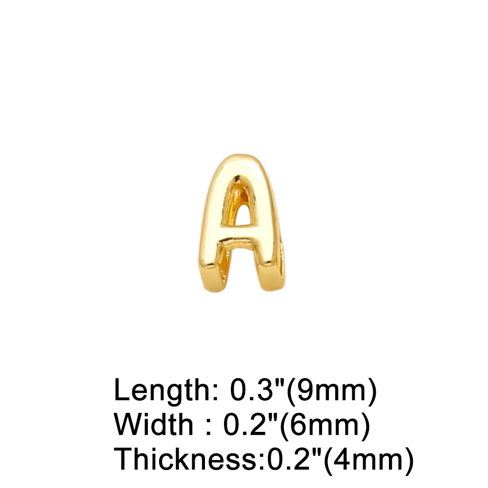 OCESRIO Fashion Small Polish 26 Initial Letters Pendant for Necklaces Copper Gold Plated Jewelry Making Supplies pdtb647