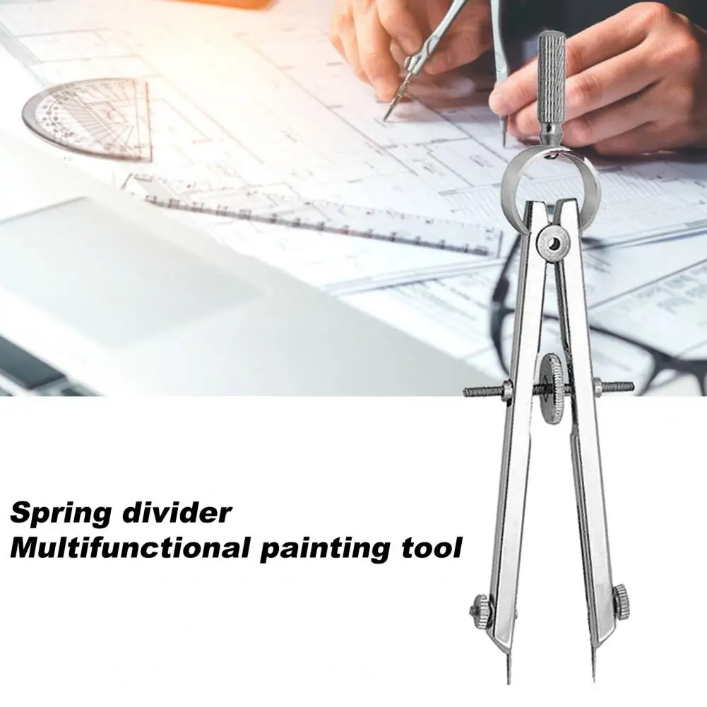 11cm Metal Spring-Type Caliper Divider Multifunction Bow Compass Divider Geometry Drafting Engineering Drawing Architecture Tool